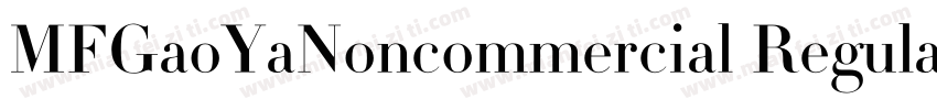 MFGaoYaNoncommercial Regular字体转换